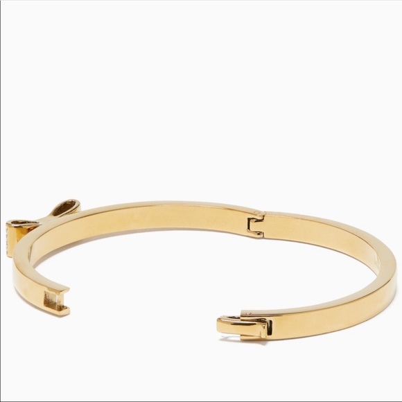 🎀 Kate Spade ♠️ Ready Set Bow Gold Tone Bracelet - Picture 8 of 8